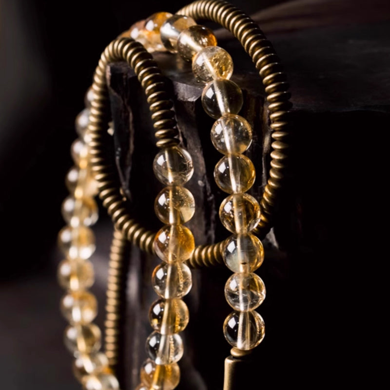 Dual-Layer Golden Abundance Bracelet – Solar Plexus Boost & Lucky Aura