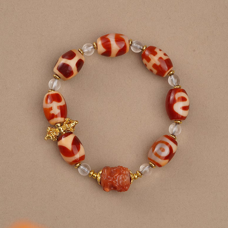 Carnelian Dzi Beads and Gemstone Bracelets