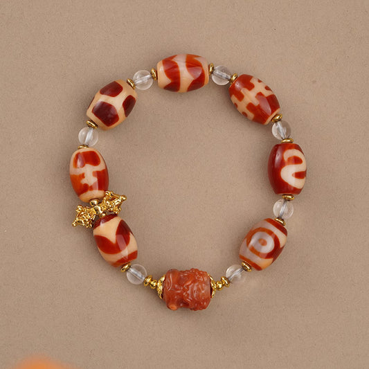 Carnelian Dzi Beads and Gemstone Bracelets