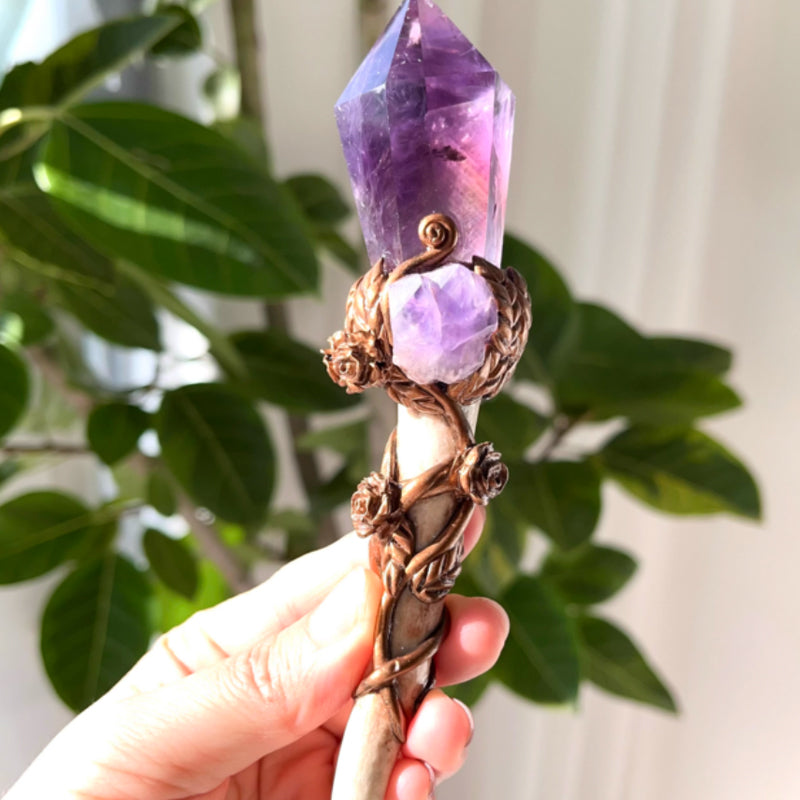 Amethyst Antler Crystal Wand