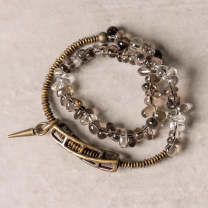 "Ground & Glow" Dual Crystal Wrap Bracelet