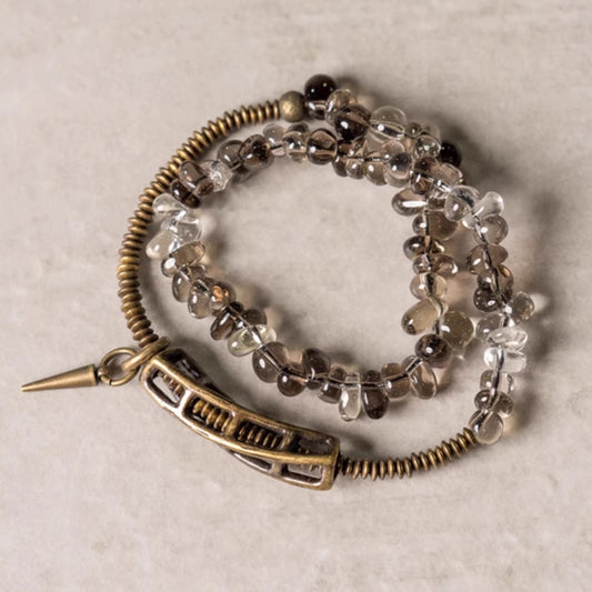 "Ground & Glow" Dual Crystal Wrap Bracelet