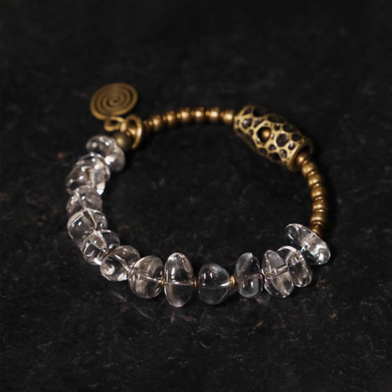 Free-Form White Crystal Bracelet – Uniquely Charged Clarity & Style