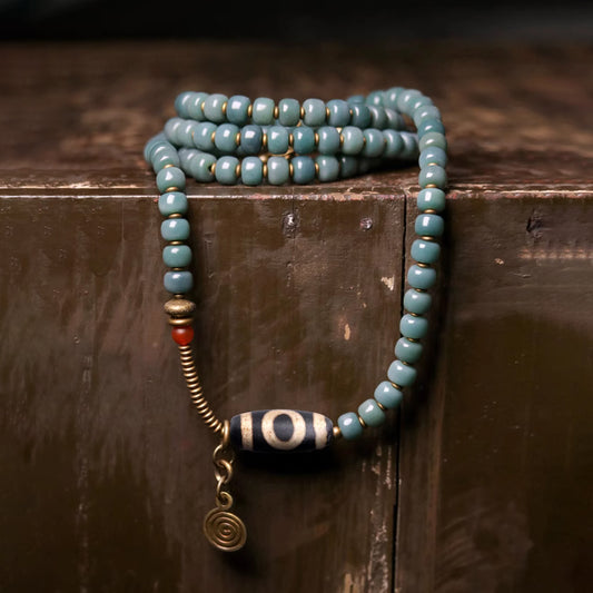 Sacred Bodhi Dzi Necklace – Spiritual Armor