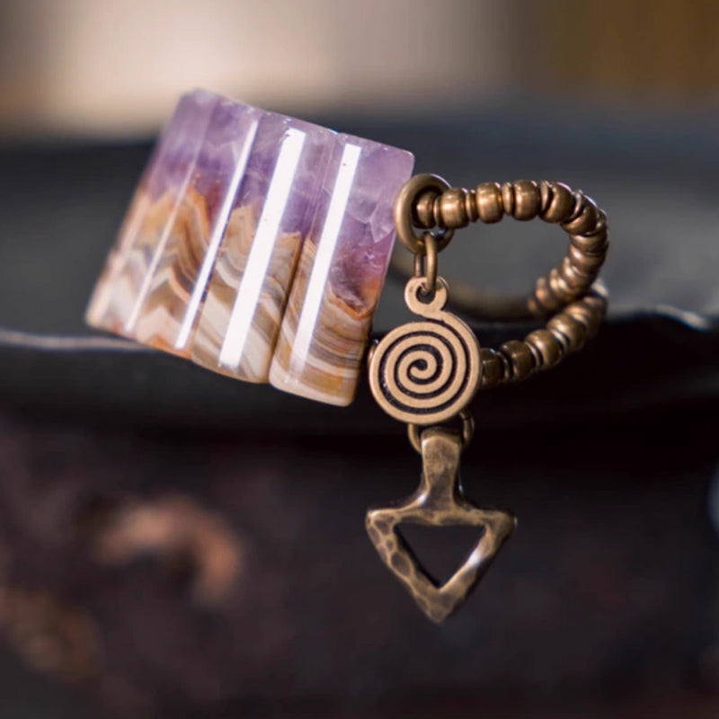"Ethereal Gradient" Agate & Amethyst Union Bracelet