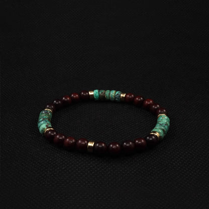 Natural Turquoise & Sandalwood Bead Bracelet