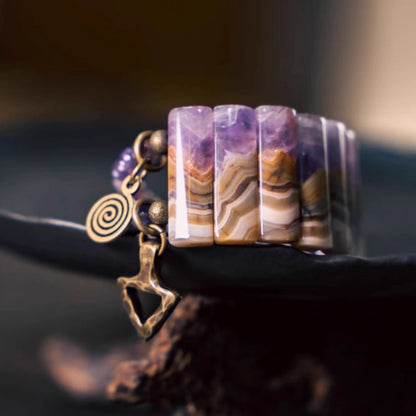 Amethyst + Purple Phantom Quartz Bracelet - Timeless Mysticism for the Modern Soul