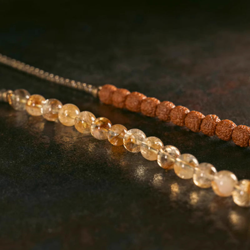 Golden Citrine Buddhist Bracelet – Abundance Magnet + Spiritual Growth