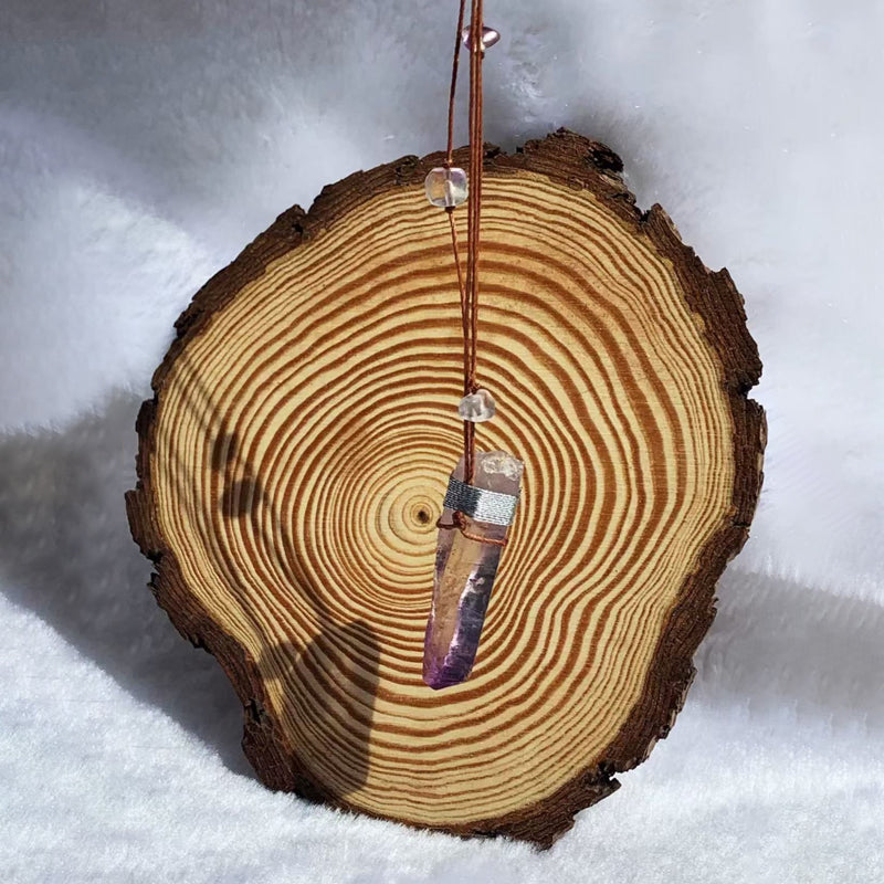 Mysterious Amethyst｜Silk Thread Hand Wrap Amethyst Pendant