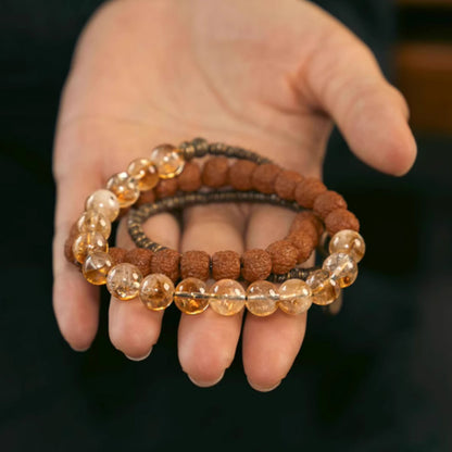 Golden Citrine Buddhist Bracelet – Abundance Magnet + Spiritual Growth