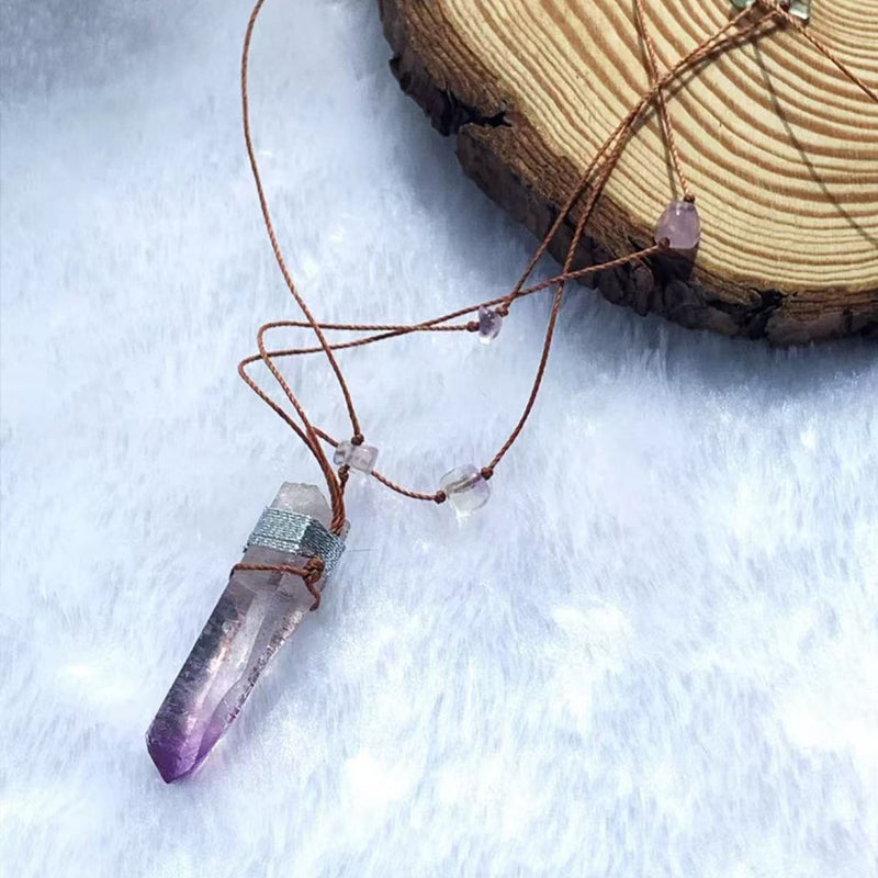 Mysterious Amethyst｜Silk Thread Hand Wrap Amethyst Pendant