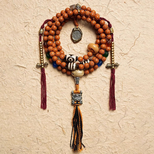 108-Piece Sacred Bodhi Seed Mala Necklace