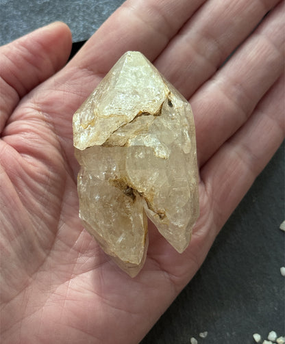 Sparkling Phantom Quartz – Glittering Mineral Specimen & Palm Stone