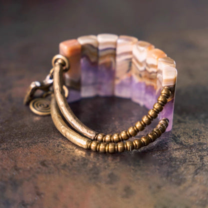 "Ethereal Gradient" Agate & Amethyst Union Bracelet