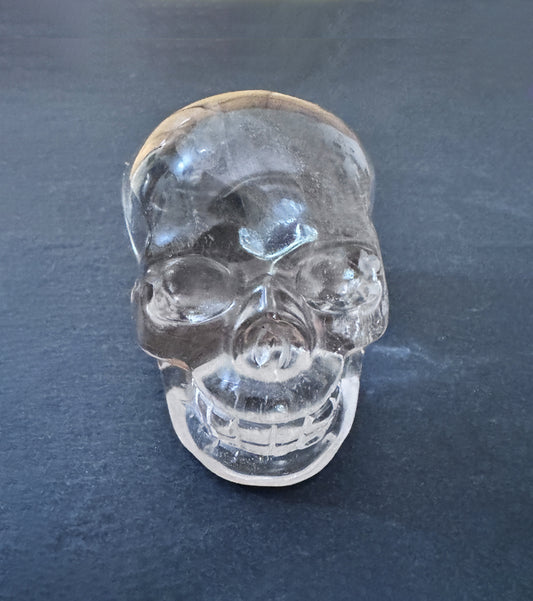Smoky Quartz Crystal Skull - Natural Energy Grid Carving with Sacred Markings