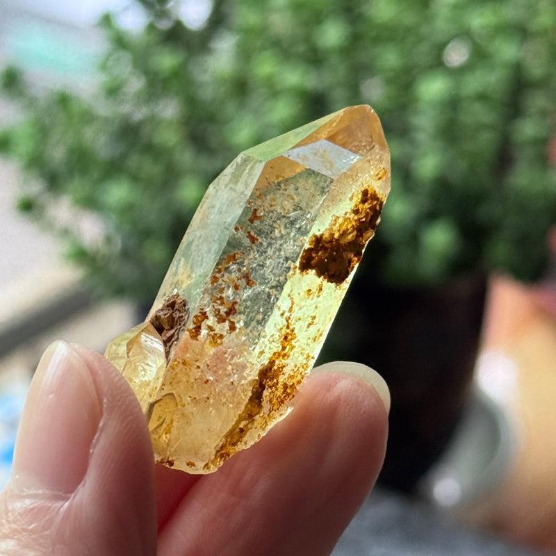Golden Himalayan Quartz Pocket Stone - Energy Booster & Mindfulness Crystal