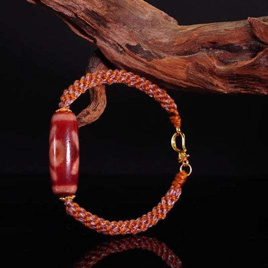 Red Agate Nobleman Dzi Bead Bracelet