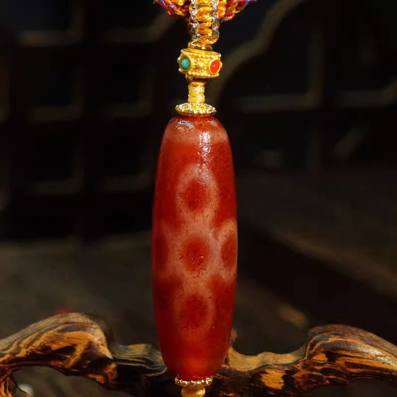 Lightning Five-Eye Dzi Bead Pendant
