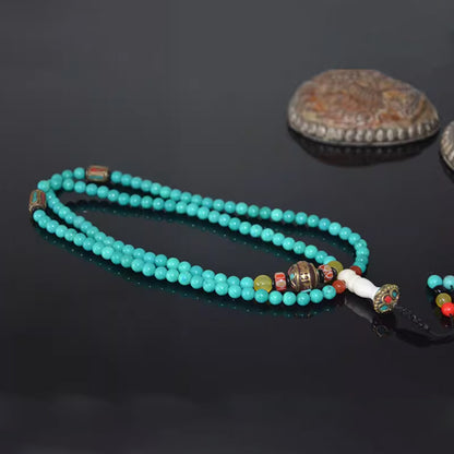 108 Enhanced Turquoise Buddhist Mala