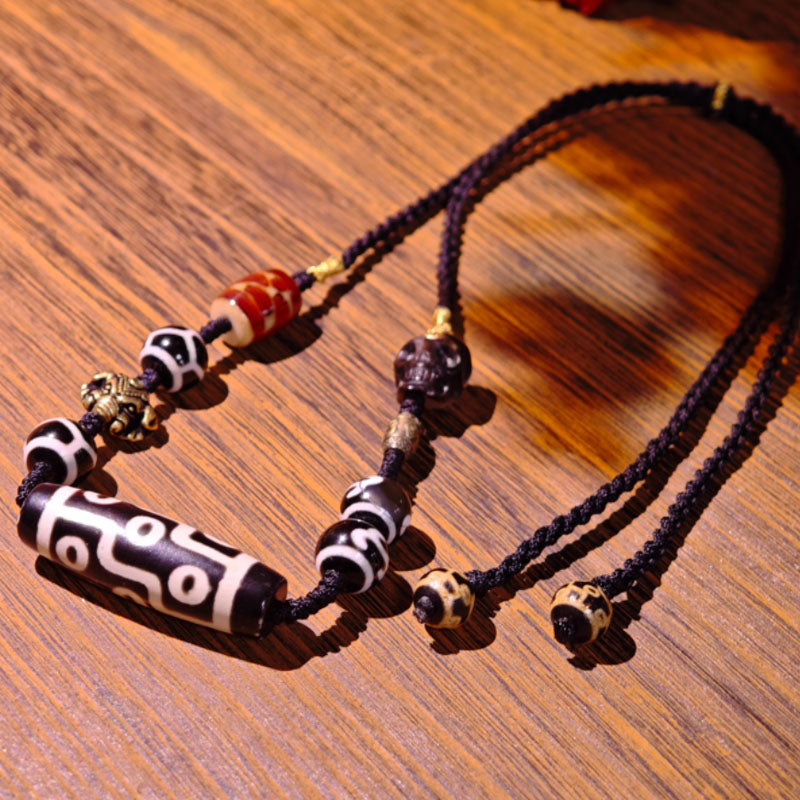 Guardian- Nine-Eye Dzi Bead Pendant