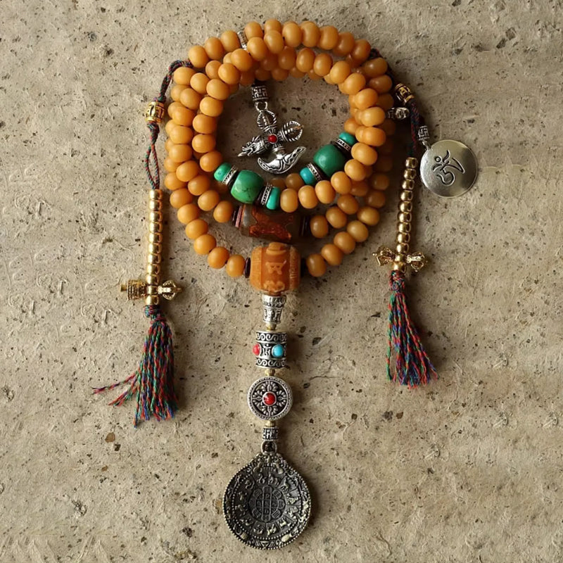 108 Weathered Bodhi Seed Root Bracelet