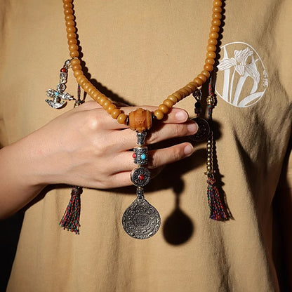 108 Weathered Bodhi Seed Root Bracelet
