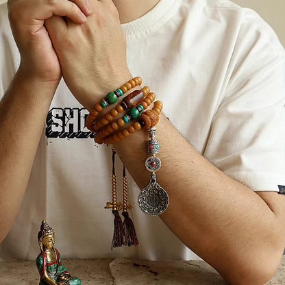 108 Weathered Bodhi Seed Root Bracelet